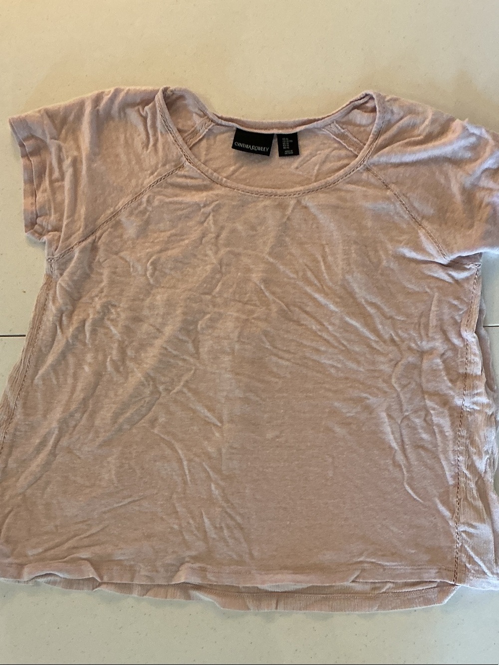 Christopher & Banks Blush Short Sleeve Scoop Neck Top